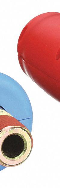 VELVAC Gladhand Grip: Polyurethane/Steel, Blue/Red, Hardware (MPN 035070). Key specifications — Includes: Hardware; Brand: VELVAC.