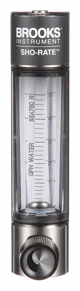 BROOKS Mechanical Flowmeter: Flow Meter, Scale, Variable Area, Panel Mount, Vertical - Panel-Mount Flowmeters for Water
