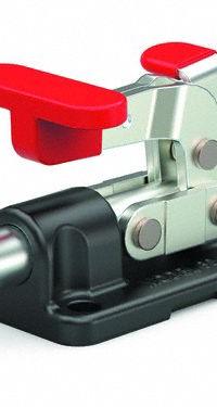 DE-STA-CO Straight Line Clamp: Flange Base Mounting, Locking Horizontal Handle, 0.5 in Plunger Ht (MPN 6015-R). Key specifications — Plunger Thread: 1/4-20; Recommended Spindle Model No.: 205203; Brand: DE-STA-CO.