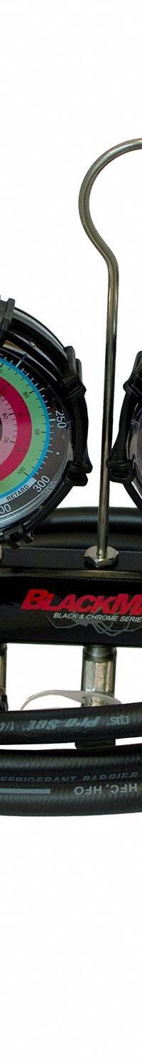 BLACKMAX Refrigerant Manifold Set: 2 Valves, 3 Hoses, Series Blackmax, 3 1/8 in Gauge (MPN MBA4P5EZ). Key specifications — Product Type: Manifold Gauge Set; For Refrigerant Type: R-454B; Brand: BLACKMAX; Gauge Boots: Yes; Sight Glass: No.