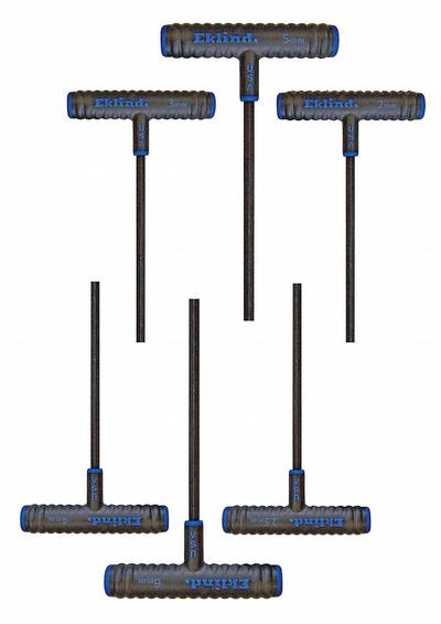 EKLIND Hex Key Set: 6 - 10 Pieces, Hex-T 6 Inch, T, Metric, Std End, Long, 6 Pieces - T-Shaped Hex Key Sets