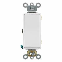 LEVITON Wall Switch: Rocker Switch, 3-Way, Maintained, White, 120/277V AC, 15 A (MPN 5693-2W). Key specifications — Illuminated: No; Voltage Rating: 120/277V AC.