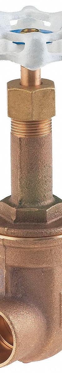 MILWAUKEE VALVE Gate Valve: 1/2 in, Bronze, Rising, Sweat x Sweat, 300 psi CWP, Wheel, Solid Wedge (MPN UP149-1/2). Key specifications — Wedge Material: Bronze; Brand: MILWAUKEE VALVE; Bonnet Material: Bronze.