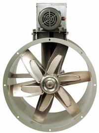 DAYTON Tubeaxial Fan: Flammable Vapor, 30 in Blade, 9,825 cfm @ 0.000 in SP, 208-230/460V AC, 1 hp (MPN 7AF88). Key specifications — Brand: DAYTON; Includes Drive Package: Yes; Spark Resistant Construction Type: B; Assembly: Unassembled; Nameplate Voltage: 208-230/460V AC; Mounting Orientation: Vertical; Hazardous Location Specification: Class I Group C; Class I Group D.