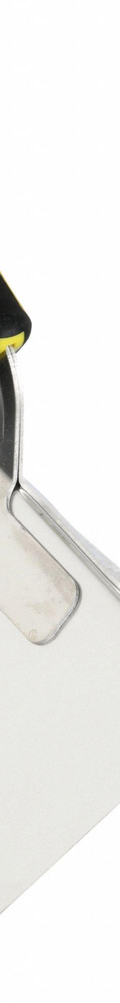HYDE Outside Corner Trowel: Blade Mat. Stainless Steel, 4 in Blade Wd, 12 in Blade Lg (MPN 09425). Key specifications — attr1004958: HYDE; attr1008761: Flexible; attr1027103: Plastic.