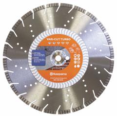 HUSQVARNA Diamond Saw Blade: Concrete/Masonry/Stone, 14 in Blade Dia., 1 in Arbor Size, Wet/Dry (MPN Vari-Cut S35 14). Key specifications — attr1097734: Wet/Dry; attr1097738: Small Flat Saw; attr1097751: HUSQVARNA.
