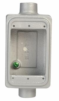 APPLETON ELECTRIC Electrical Box: Iron, Rectangular, 1 Gangs, 3/4 in Hub Size, 18 cu in Capacity (MPN FSC-1-75L). Key specifications — Color: Gray; Brand: APPLETON ELECTRIC.