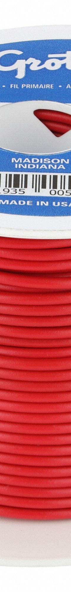 GROTE Primary Automotive Wire: GPT, 100 ft, 1 Conductor, 16 AWG, Red, 60 V Volt, SAE J1128 (MPN 87-8000). Key specifications — Brand: GROTE.