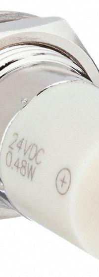 APPROVED VENDOR Flush Panel Light: 16 mm Panel Mounting Hole Dia, LED, Yellow, Flush Head, H16 (MPN 24M169). Key specifications — Brand: APPROVED VENDOR; Electrical Connection: 0.11 Male Quick Disconnect.