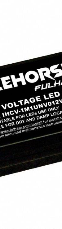 FULHAM CONSTANT VOLTAGE DRIVER: Class 2, 60 W Max. Power Output, 110 to 277V AC, 12V DC, 0-10V (MPN IHCV-1M1UNV012V-60L). Key specifications — Brand: FULHAM; Input Voltage: 110 to 277V AC; Output Voltage: 12V DC; Dimming Method: 0-10V; Output Current: 0 to 5,000 mA.