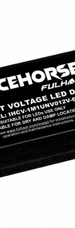 FULHAM CONSTANT VOLTAGE DRIVER: Class 2, 60 W Max. Power Output, 110 to 277V AC, 12V DC, 0-10V (MPN IHCV-1M1UNV012V-60L). Key specifications — Brand: FULHAM; Input Voltage: 110 to 277V AC; Output Voltage: 12V DC; Dimming Method: 0-10V; Output Current: 0 to 5,000 mA.