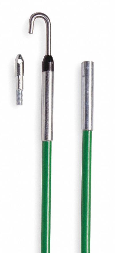 GREENLEE Fish Stick: (1) Bullet Nose Tip/(1) Single Hook Tip, 1/4 in Rod Dia, 24 ft - Standard Fish Sticks