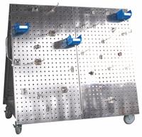 TRITON PRODUCTS A-Frame Pegboard Truck Kit: Square, 3/8 in Peg Holes, 27 in x 48 in x 46 in, Silver (MPN LBC-4SSH). Key specifications — Caster Wheel/Configuration: (2) Rigid; (2) Swivel; Color: Silver; Material: Stainless Steel; Brand: TRITON PRODUCTS.