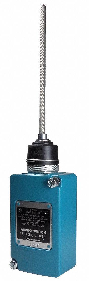 Honeywell Plug-In Limit Switch: Coil Spring, 2 Mounting Holes, Metal - Coil-Spring Wobble-Stick Limit Switches