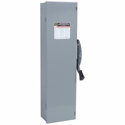 SQUARE D Safety Switch: Fusible, 30 A, Three Phase, 600V AC, Galvanized Steel - Fusible Safety Switches