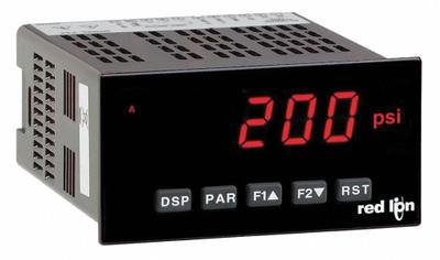 RED LION Dual Process Meter: 99,999 Display Span - Min, -19,999 Display Span - Max - DC Voltage Digital Panel Meters