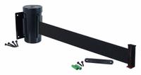 RETRACTA-BELT Wall Mounted Retractable Belt Barrier: Fixed Mounting Plate, 10 ft Belt Lg, Pattern (MPN WM700SB-BK-RE). Key specifications — Frame Color: Black; Brand: RETRACTA-BELT; Belt Color: Black.