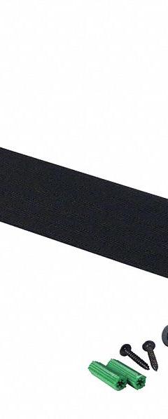 RETRACTA-BELT Wall Mounted Retractable Belt Barrier: Fixed Mounting Plate, 10 ft Belt Lg, Pattern (MPN WM700SB-BK-RE). Key specifications — Frame Color: Black; Brand: RETRACTA-BELT; Belt Color: Black.