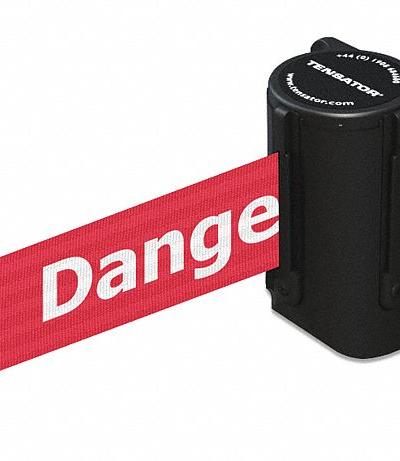 TENSABARRIER Retractable Belt Barrier: Fixed Mounting Plate - Wall-Mount Retractable Belt Barriers