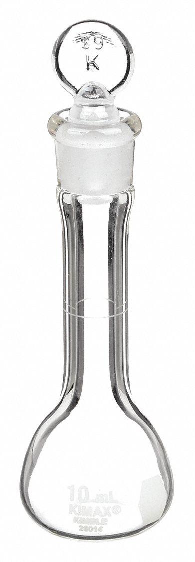 KIMBLE Volumetric Flask: 10 mL, Colorless, Conical, A, +/-0.02 mL - Glass Volumetric Flasks
