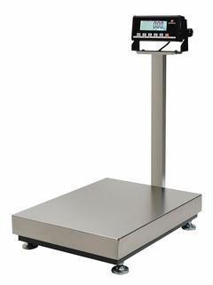 MEASURETEK Shipping Scale: 60 lb Wt Capacity - Imperial, 14 5/8 in Weighing Surface Dp, g/lb, LCD (MPN 12R963). Key specifications — Readability: 5 g/0.01 lb; Connection Ports: RS-232; Weighing Surface Material: Stainless Steel.