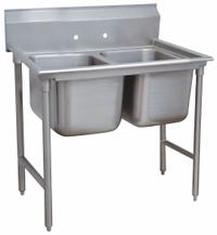 ADVANCE TABCO Scullery Sink: 2 Bowls, 42 in Overall Ht, 44 in Overall Lg, 27 in Overall Wd (MPN 9-2-36). Key specifications — Brand: ADVANCE TABCO.