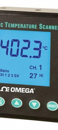 OMEGA 10-Point Scanner: 0 Display Span - Min, 9 V DC, 0.56 in Digit Ht - Max., RS-232, 5 A @ 250V, 0 (MPN DP1001AM). Key specifications — Manufacturer Part Number: DP1001AM; Accuracy: +/-0.15% of Reading +/-1°C; Digital Display Screen Type: LCD; Includes: AC Adapter; Product Type: Automatic Temperature Scanner; Series: DP1001AM; Interface: RS-232; Relay AC Contact Rating: 5 A @ 250V.