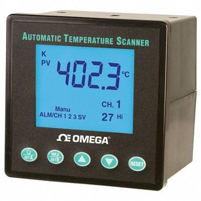 OMEGA 10-Point Scanner: 0 Display Span - Min, 9 V DC, 0.56 in Digit Ht - Max. - Temperature Digital Panel Meters