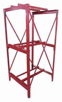 DAYTON Drum Rack: 33 in x 34 in x 70 in, For 3 Drums, 3 Levels, 2,400 lb Wt Capacity, Red, Metal (MPN 31CA28). Key specifications — Weight Capacity Per Level: 800 lb (Top); Color/Finish: Red; For Drum Capacity: 55 gal; Wheel Material: Not Application; Brand: DAYTON.