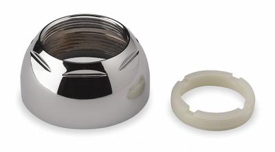 Delta Escutcheon Cap: Escutcheon Cap, Brass/Plastic, Chrome, 7/8 in Overall Ht - Faucet Spout Rings