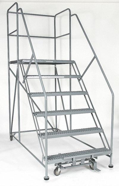 COTTERMAN Mobile Work Platform: 5.8 ft Platform Ht - Max, 36 in x 24 in, Steel - Manual-Lock Rolling Single-Access Platforms