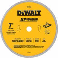 DEWALT Diamond Saw Blade: 7 in Blade Dia., 5/8 in Arbor Size, Wet, For Angle Grinder/Circular Saw (MPN DW4760). Key specifications — attr1097734: Wet; attr1097738: Angle Grinder; attr1097751: DEWALT.
