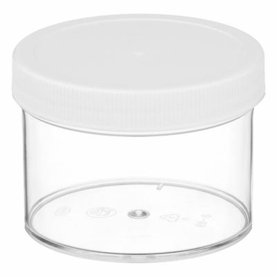 QORPAK Laboratory Jar: Polystyrene, Polypropylene, 8.1 fl oz, 89 mm Body Dia, 65 mm Ht - Polystyrene Lab Jars