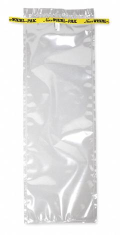 WHIRL-PAK Sampling Bag: Std, Sterile, 42 fl oz Capacity - oz, 1.24 L Capacity - mL, 15 in Overall Lg (MPN B01027). Key specifications — Brand: WHIRL-PAK; Color: Clear; Product Type: Sampling Bag; Standards: USDA; Style: Standard.