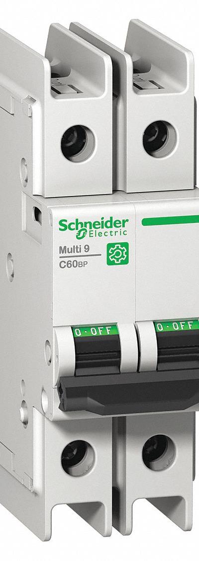 SCHNEIDER ELECTRIC IEC Miniature Circuit Breaker: 4 A Amps - D-Curve, 2-Pole UL489 DIN Rail-Mount Miniature Circuit Breakers