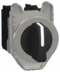 SCHNEIDER Selector Switch: 30 mm Panel Mounting Size, 3 Positions, Short Lever, 2NO, Metallic (MPN XB4FD53). Key specifications — AC Contact Rating: 1.2 A @ 600 V; Action: Momentary/Maintained/Momentary; Cam: No Cam Included; DC Contact Rating: 0.55 A @ 125 V; Hazardous Location Specification: Not Rated; Operator Head Material: Plastic; Operator Head Type: Short-Handled Knob; Operator Illumination: Non-Illuminated.