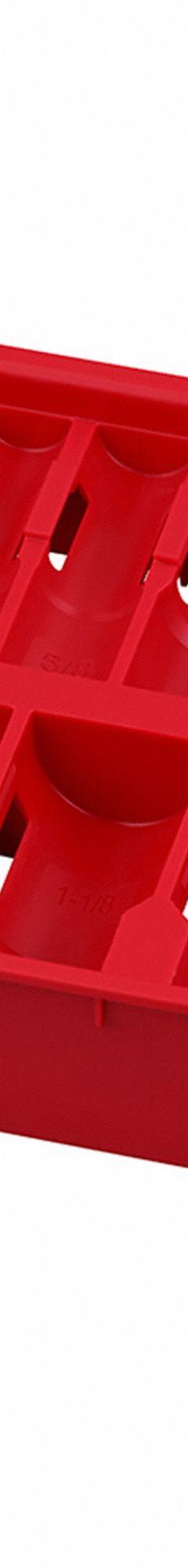 MILWAUKEE PACKOUT Socket Tray: 8 1/16 in W x 12 in D x 1 7/16 in H, Plastic, Red (MPN 49-66-6832). Key specifications — attr1120253: MILWAUKEE; attr1120340: Plastic; attr1120341: Red.