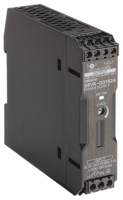 OMRON DC Power Supply: DIN Rail, 15 W Output Power - Rated, 0.65 A Current - Output - DIN Rail Mount DC Power Supplies