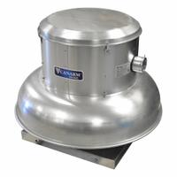 Downblast Exhauster: Direct Drive, Includes Drive Pack, 15 in Wheel, 2,700 cfm, 3/4 hp, 1, Clean Air (MPN ALX150-DD075EC). Key specifications — Motor Type: Electronically Commutated; Assembly: Assembled; Base Shape: Square; Brand: CANARM; High-Efficiency Motor: Yes; For High-Static Pressure Applications: Yes; Motor Enclosure: Open Dripproof; Mounting Location: Roof and Wall.