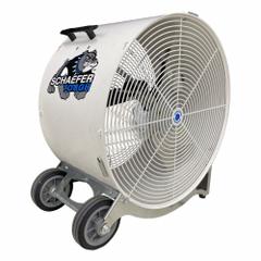 SCHAEFER Circulating Fan: 24 in Blade Dia, 115V AC, Mobile, 1/2 hp, Direct Drive, Steel (MPN VKM24-O). Key specifications — Mobility: Mobile; Standards: AMCA Standard 230.99; Voltage: 115V AC; Brand: SCHAEFER.