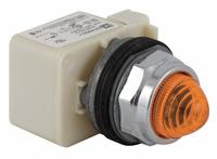 SCHNEIDER ELECTRIC Pilot Light: 30 mm Panel Mounting Size, Amber, LED, 9001K Series (MPN 9001KP38LYA9). Key specifications — Series: 9001K; Brand: SCHNEIDER; Includes Push-To-Test: No Push-To-Test Included.