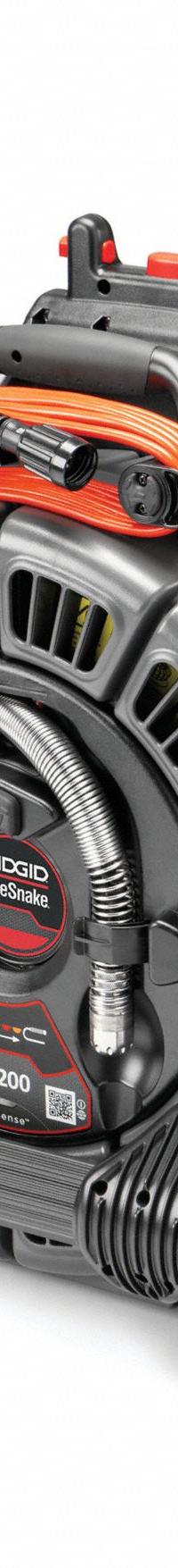 RIDGID Pipe Inspection Camera Reel: SeeSnake®, 200 ft Lg., 8 in Max. Pipe Dia., Self-Leveling, 63658. Key specifications — attr533196: Interconnect Cable; attr533197: SeeSnake®; attr553412: Included; attr529323: M40; attr529308: 63658.