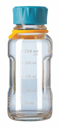 DURAN Media Bottle: 250 mL, Screw-On, GL45, 158 mm, Colorless, Closure Included, Wide Mouth Size (MPN 218813653). Key specifications — Closure Type: Screw-On; Mouth Size: Wide; Screw Closure Size: GL45; Brand: DURAN; Body Color: Colorless.