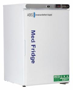 AMERICAN BIOTECH SUPPLY Lab Refrigerator: 2.5 cu ft, Undercounter, 2°C to 7°C, 19 1/2 in Overall Dp (MPN PH-ABT-HC-UCFS-0204). Key specifications — Door Opening Style: Right; Color: White; Alarm Type: Temperature; Manufacturer Part Number: PH-ABT-HC-UCFS-0204; Brand: AMERICAN BIOTECH SUPPLY; Product Type: Lab Refrigerator; Door Type: Swing Solid; Refrigerant Type: R-600a.