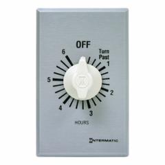 INTERMATIC Spring-Wound Timer: 6 hr Max, SPST, 277V AC, Wall Plate Included, Silver (MPN FF6H). Key specifications — Brand: INTERMATIC; Includes Hold: No Hold Included.