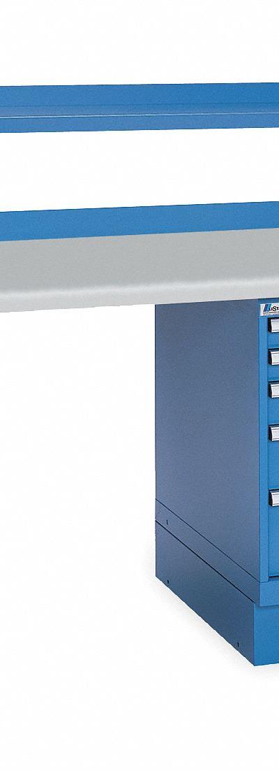 LISTA Workbench: Fixed Ht - Single Pedestal Workbenches with Risers
