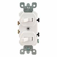 LEVITON Wall Switch: Toggle Switch, Single Pole, Maintained, White, 120/277V AC, 15 A (MPN 5224-2W). Key specifications — Illuminated: No; Voltage Rating: 120/277V AC.