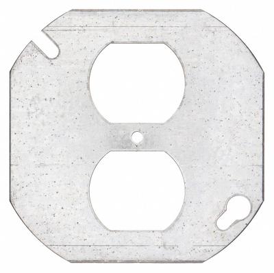 RACO Electrical Box Cover: 2 Gangs, Open, For Octagon Box Shape - Galvanized Electrical Box Covers