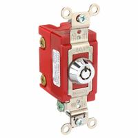 HUBBELL Wall Switch: Locking Switch, Double Pole, Maintained, Silver, 120/277V AC, 20 A (MPN HBL1222RKL). Key specifications — Illuminated: No; Voltage Rating: 120/277V AC.