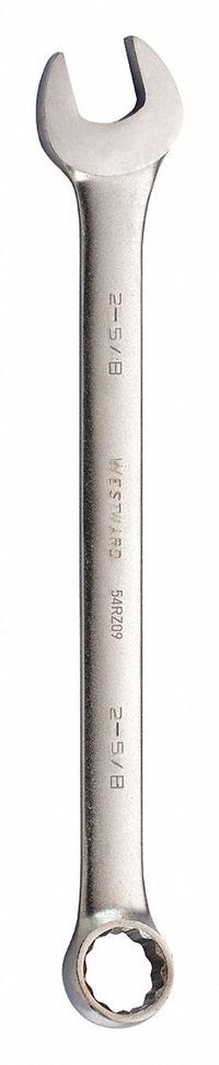 WESTWARD Combination Wrench: Alloy Steel, Satin, 2 5/8 in Head Size, 27 1/4 in Overall Lg, Offset (MPN 54RZ09). Key specifications — attr309539: 2-5/8 in; attr309567: No; attr324930: WESTWARD.